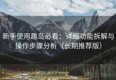 新手使用趣岛必看：详细功能拆解与操作步骤分析（长期推荐版）