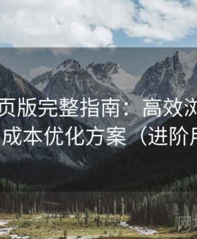 电鸽网页版完整指南：高效浏览技巧与时间成本优化方案（进阶用户版）