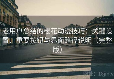 老用户总结的樱花动漫技巧：关键设置、重要按钮与界面路径说明（完整版）