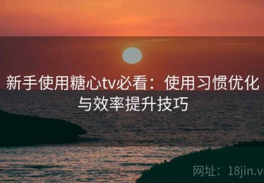 新手使用糖心tv必看：使用习惯优化与效率提升技巧