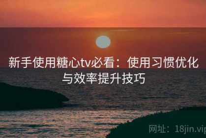 新手使用糖心tv必看：使用习惯优化与效率提升技巧