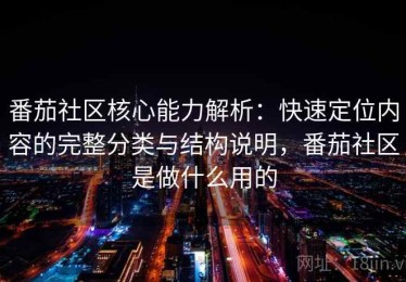 番茄社区核心能力解析：快速定位内容的完整分类与结构说明，番茄社区是做什么用的