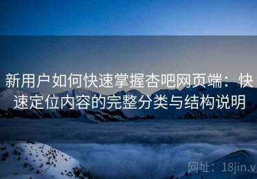 新用户如何快速掌握杏吧网页端：快速定位内容的完整分类与结构说明