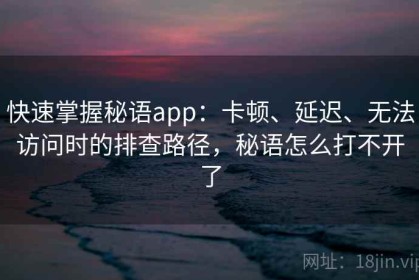 快速掌握秘语app：卡顿、延迟、无法访问时的排查路径，秘语怎么打不开了