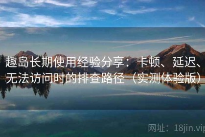 趣岛长期使用经验分享：卡顿、延迟、无法访问时的排查路径（实测体验版）