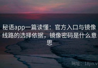 秘语app一篇读懂：官方入口与镜像线路的选择依据，镜像密码是什么意思