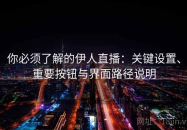 你必须了解的伊人直播：关键设置、重要按钮与界面路径说明