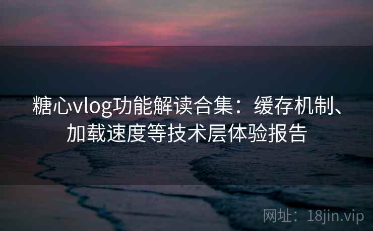 糖心vlog功能解读合集:缓存机制、加载速度等技术层体验报告 糖心vlog功能解读合集:缓存机制、加载速度等技术层体验报告
