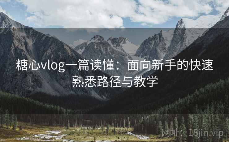 糖心vlog一篇读懂：面向新手的快速熟悉路径与教学