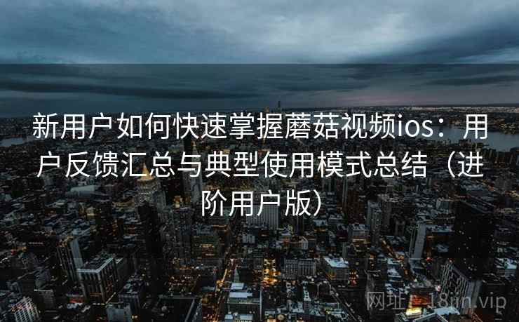 新用户如何快速掌握蘑菇视频ios：用户反馈汇总与典型使用模式总结（进阶用户版）