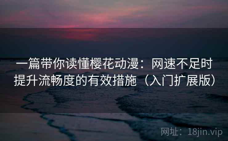 一篇带你读懂樱花动漫:网速不足时提升流畅度的有效措施(入门扩展版) 一篇带你读懂樱花动漫:网速不足时提升流畅度的有效措施(入门扩展版)