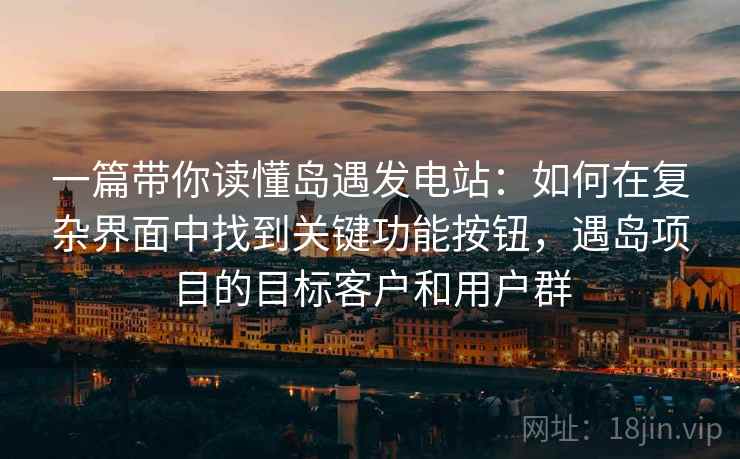 一篇带你读懂岛遇发电站：如何在复杂界面中找到关键功能按钮，遇岛项目的目标客户和用户群