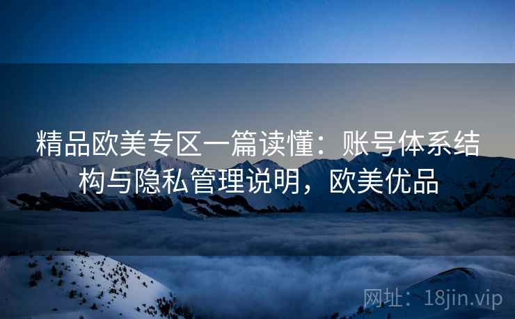 精品欧美专区一篇读懂：账号体系结构与隐私管理说明，欧美优品