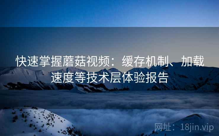 快速掌握蘑菇视频：缓存机制、加载速度等技术层体验报告