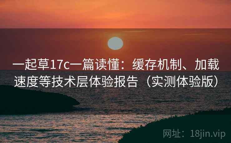 一起草17c一篇读懂：缓存机制、加载速度等技术层体验报告（实测体验版）