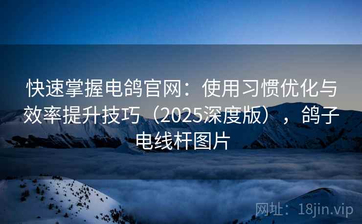 快速掌握电鸽官网：使用习惯优化与效率提升技巧（2025深度版），鸽子电线杆图片
