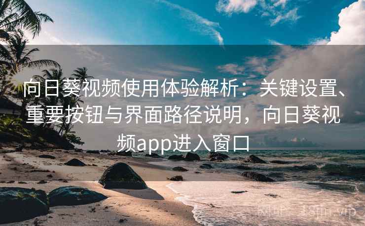 向日葵视频使用体验解析:关键设置、重要按钮与界面路径说明,向日葵视频app进入窗口 向日葵视频使用体验解析:关键设置、重要按钮与界面路径说明,向日葵视频app进入窗口