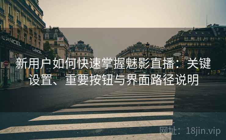 新用户如何快速掌握魅影直播:关键设置、重要按钮与界面路径说明 新用户如何快速掌握魅影直播:关键设置、重要按钮与界面路径说明